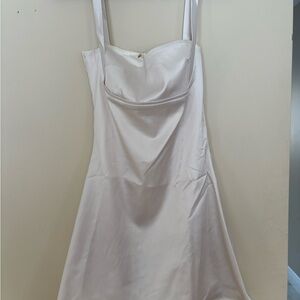 White Fox Boutique Satin Dress in Champagne